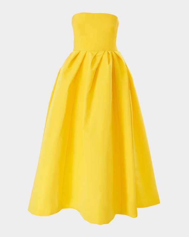 Strapless Fit-&-Flare Midi Dress